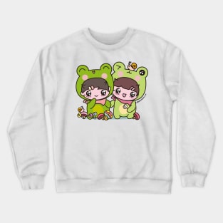 cute frog, cosplay frog, kawaii frog cartoon Crewneck Sweatshirt